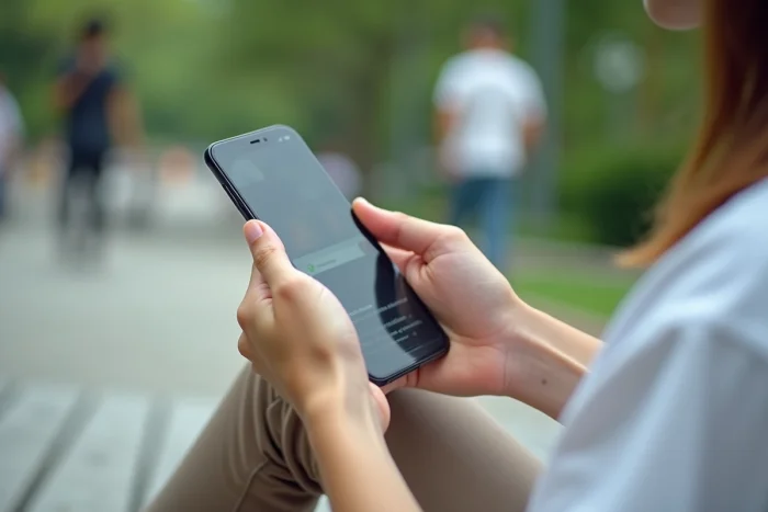 Mains tenant un smartphone affichant des notifications de réseaux sociaux, symbolisant la propagation d'un leak viral en ligne